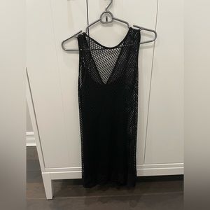 Black pins and needles netted dress